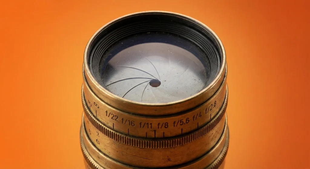 Стара оптика з закритою діафрагмою і видимими пелюстками